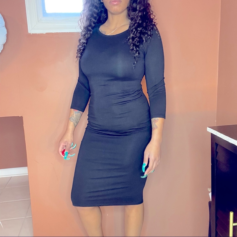 Black midi dress